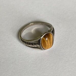 925 Sterling Silver Ring featuring a Tiger Eye Stone Size 6